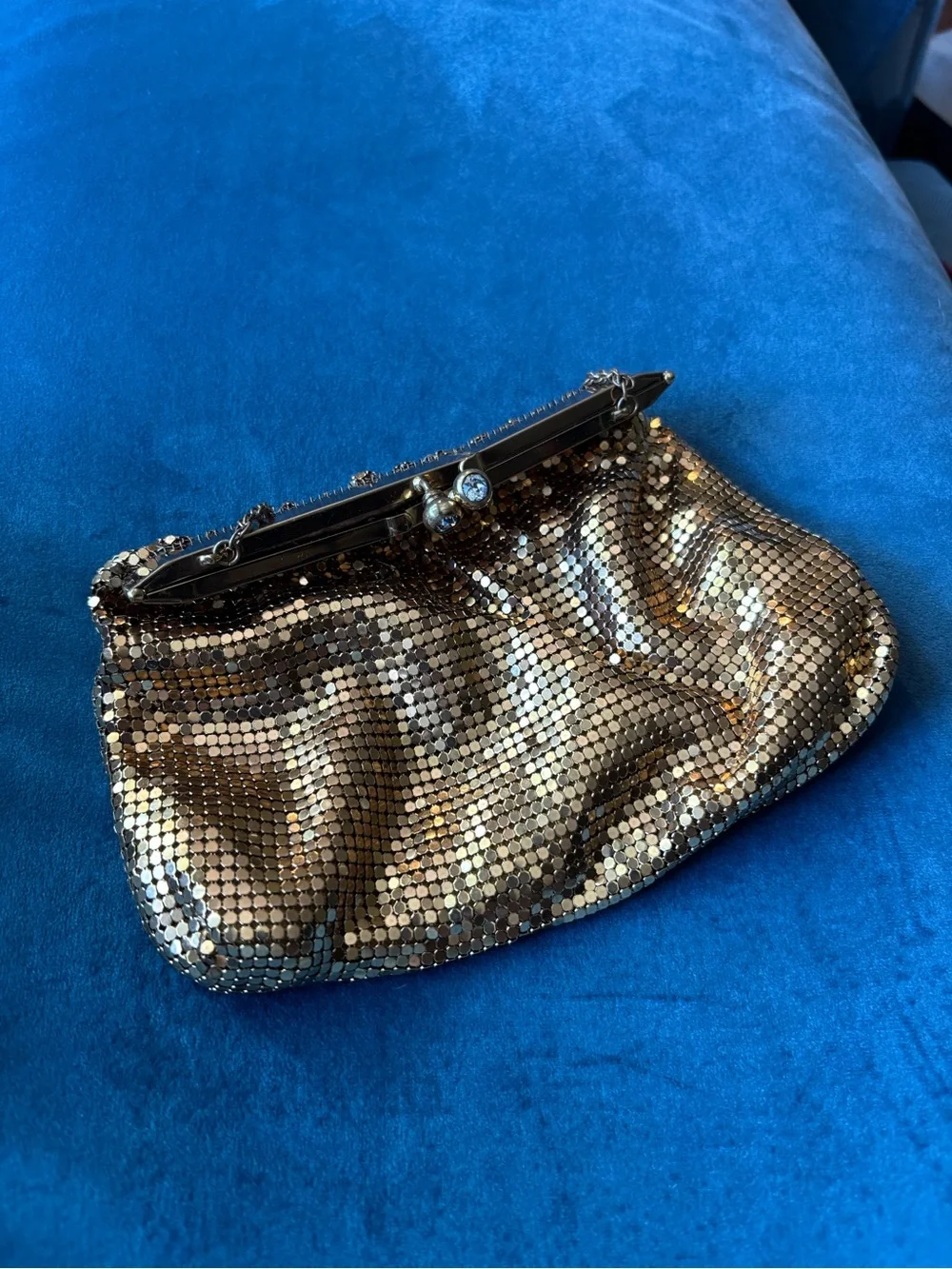 Vintage Gold Mesh Evening Clutch